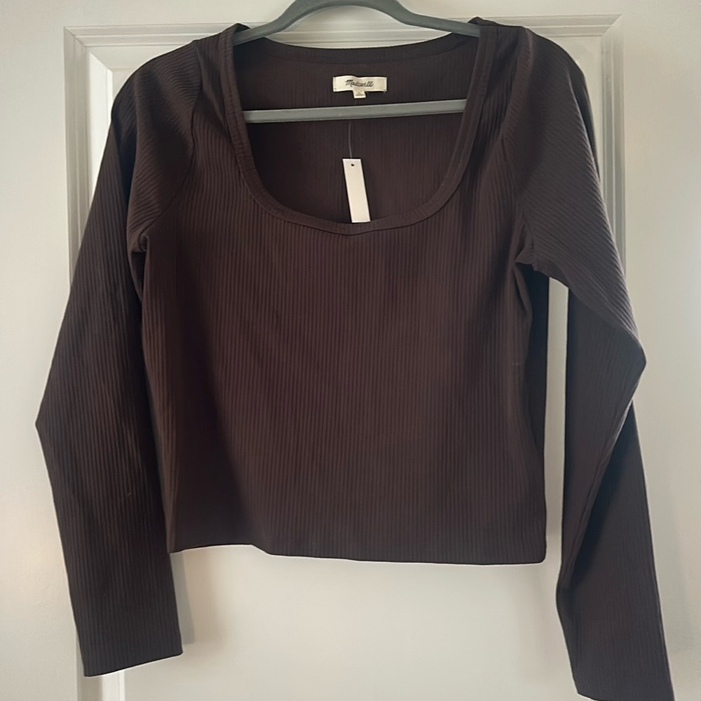 Madewell cotton/elastane long sleeve crop
